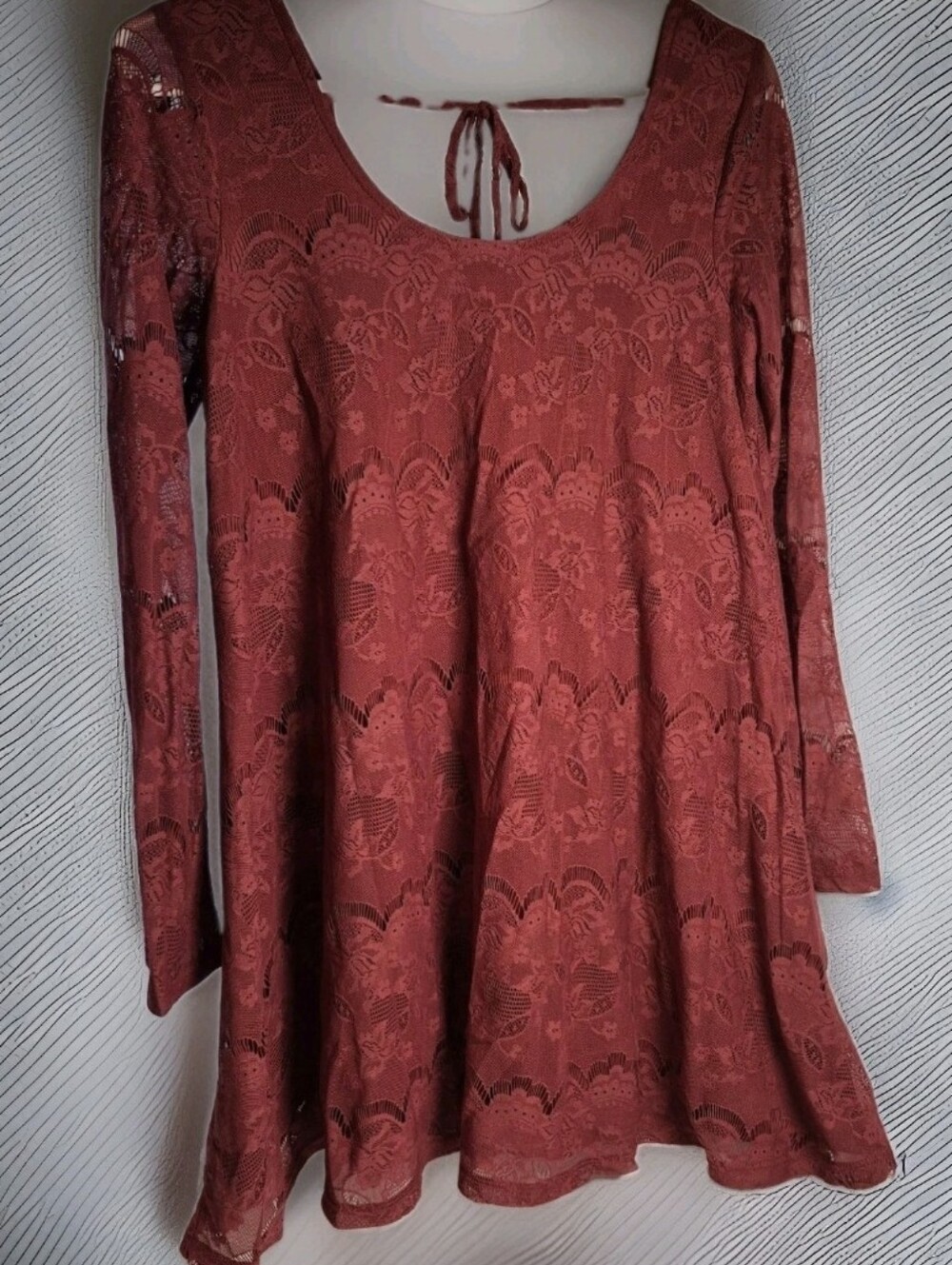 Altard State Sexy Lace Mini Dress Small Burgundy Maroon Open Back Elegant Date